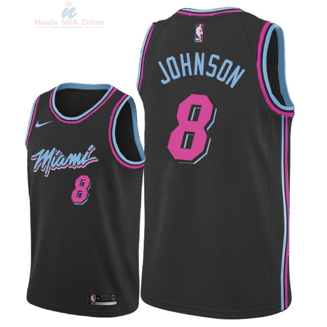 Acquista Maglia NBA Nike Miami Heat #8 Tyler Johnson Nike Nero Città 2018-19