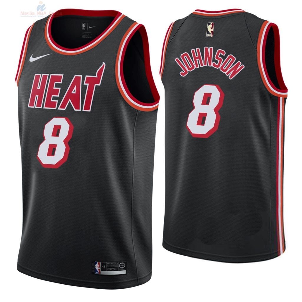 Acquista Maglia NBA Nike Miami Heat #8 Tyler Johnson Retro Nero 2018