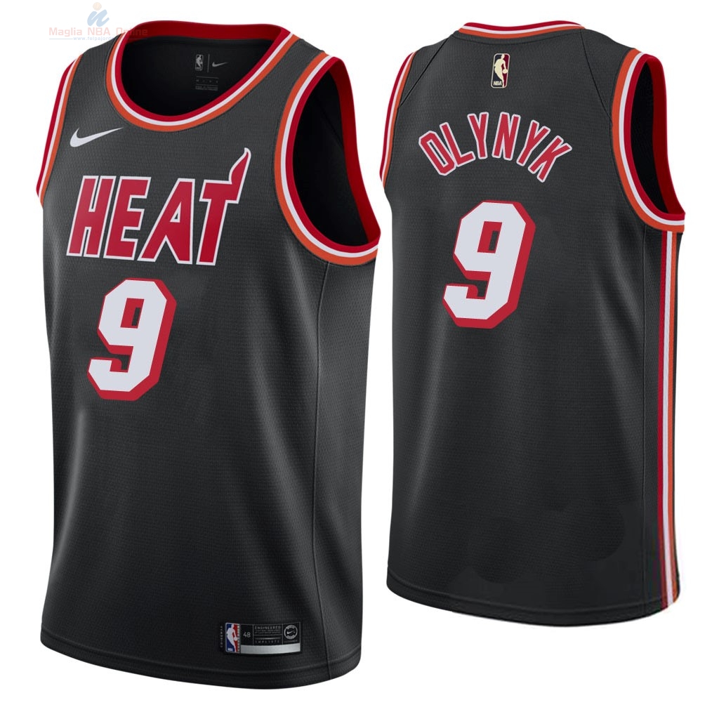 Acquista Maglia NBA Nike Miami Heat #9 Kelly Olynyk Retro Nero 2018