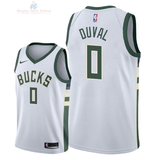 Acquista Maglia NBA Nike Milwaukee Bucks #0 Trevon Duval Bianco Association 2018