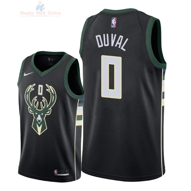 Acquista Maglia NBA Nike Milwaukee Bucks #0 Trevon Duval Nero Statement 2018