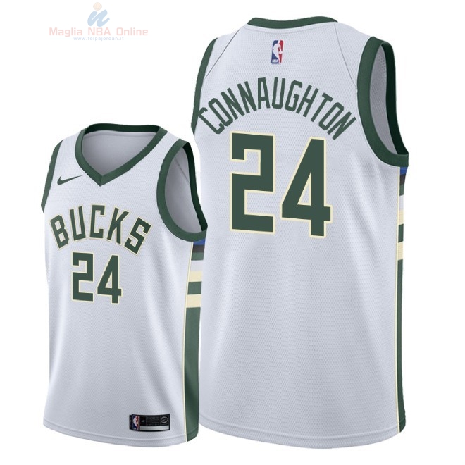 Acquista Maglia NBA Nike Milwaukee Bucks #24 Pat Connaughton Bianco Association 2018-19