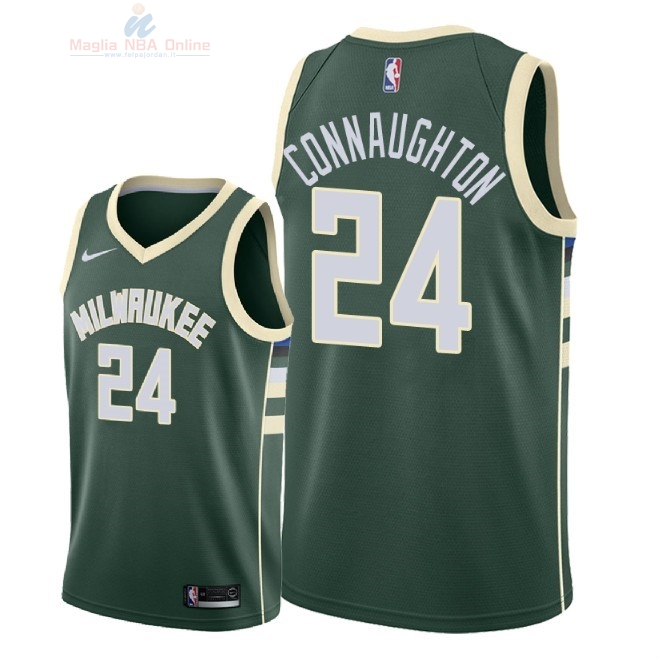 Acquista Maglia NBA Nike Milwaukee Bucks #24 Pat Connaughton Verde Icon 2018-19