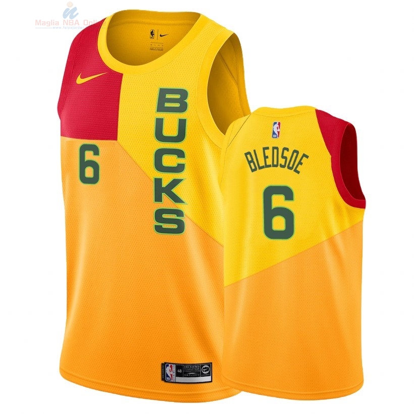 Acquista Maglia NBA Nike Milwaukee Bucks #6 Eric Bledsoe Nike Giallo Città 2018-19