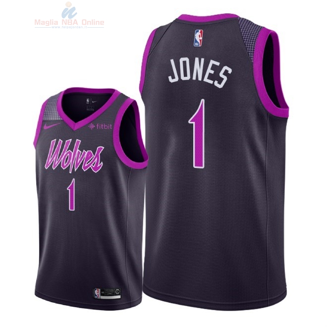 Acquista Maglia NBA Nike Minnesota Timberwolves #1 Tyus Jones Porpora Città 2018-19