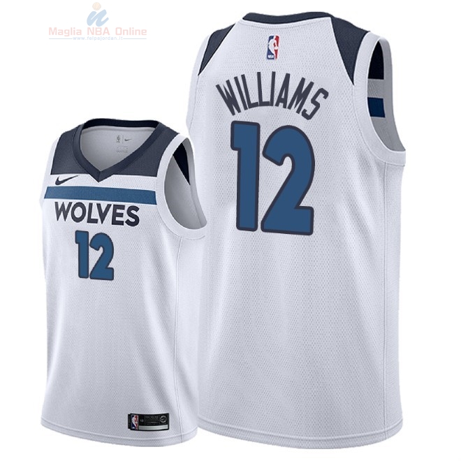 Acquista Maglia NBA Nike Minnesota Timberwolves #12 C.J. Williams Bianco Association 2018