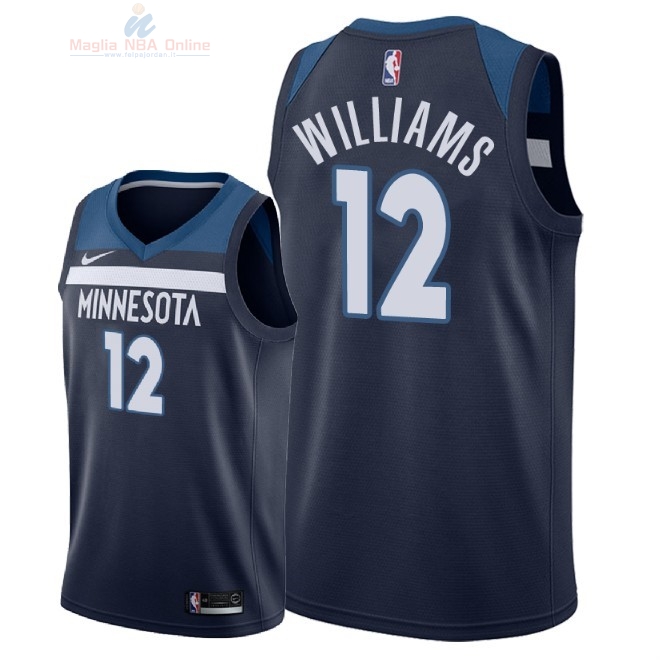 Acquista Maglia NBA Nike Minnesota Timberwolves #12 C.J. Williams Marino Icon 2018