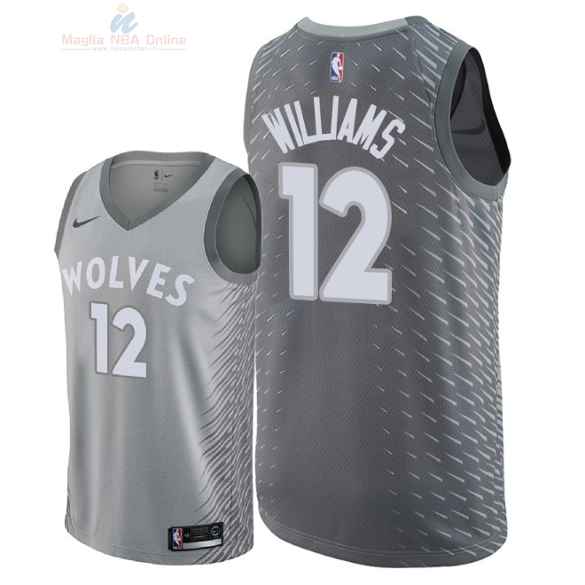 Acquista Maglia NBA Nike Minnesota Timberwolves #12 C.J. Williams Nike Grigio Città 2018