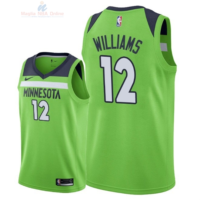 Acquista Maglia NBA Nike Minnesota Timberwolves #12 C.J. Williams Verde Statement 2018