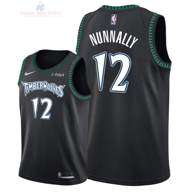 Acquista Maglia NBA Nike Minnesota Timberwolves #12 James Nunnally Retro Nero 2018