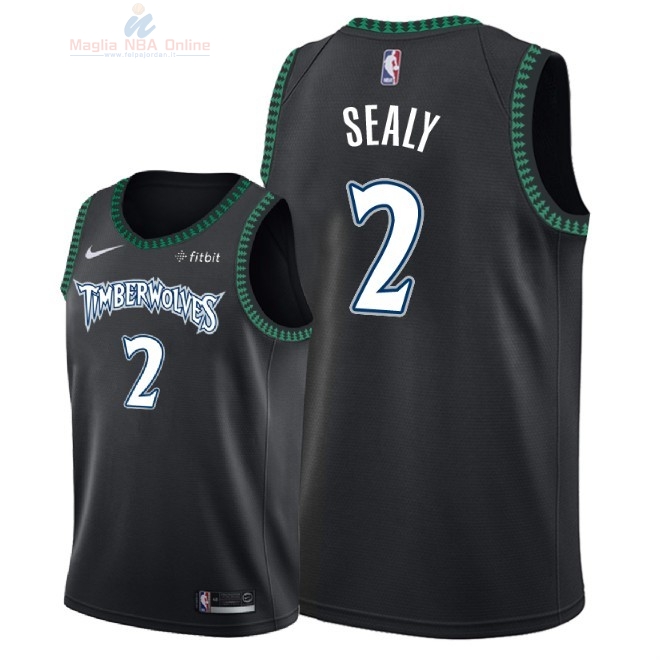 Acquista Maglia NBA Nike Minnesota Timberwolves #2 Malik Sealy Retro Nero 2018