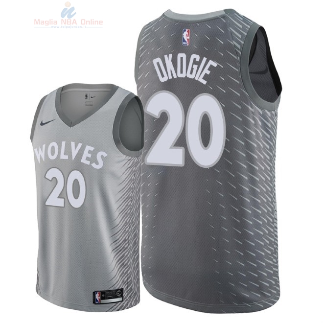 Acquista Maglia NBA Nike Minnesota Timberwolves #20 Josh Okogie Nike Grigio Città 2018