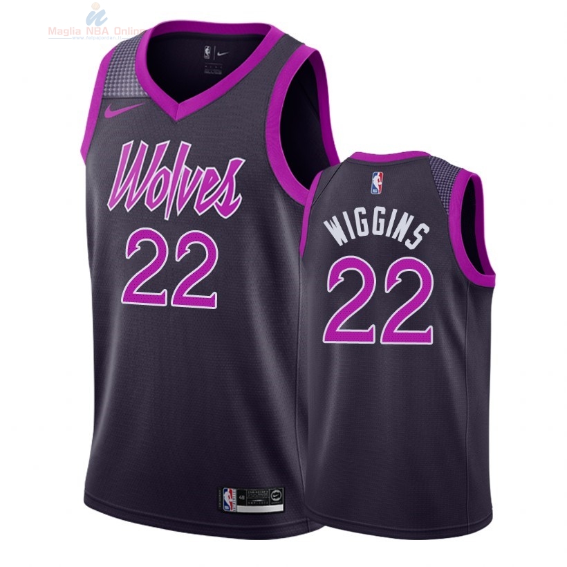 Acquista Maglia NBA Nike Minnesota Timberwolves #22 Andrew Wiggins Nike Porpora Città 2018-19
