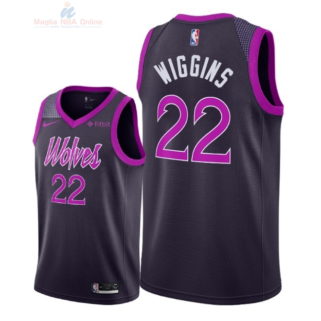 Acquista Maglia NBA Nike Minnesota Timberwolves #22 Andrew Wiggins Porpora Città 2018-19