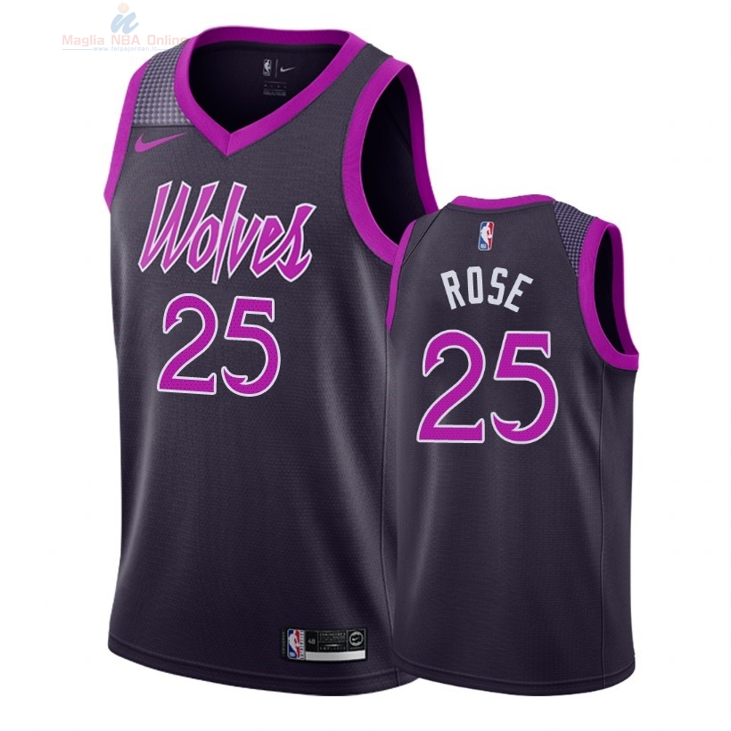 Acquista Maglia NBA Nike Minnesota Timberwolves #25 Derrick Rose Nike Porpora Città 2018-19