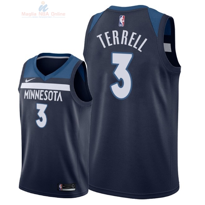 Acquista Maglia NBA Nike Minnesota Timberwolves #3 Jared Terrell Marino Icon 2018