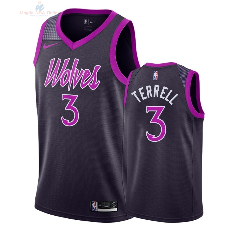 Acquista Maglia NBA Nike Minnesota Timberwolves #3 Jared Terrell Nike Porpora Città 2018-19