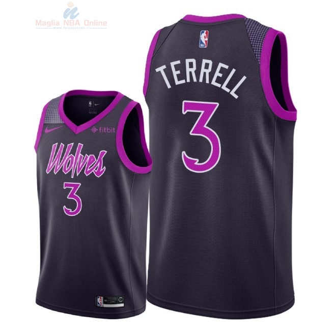 Acquista Maglia NBA Nike Minnesota Timberwolves #3 Jared Terrell Porpora Città 2018-19