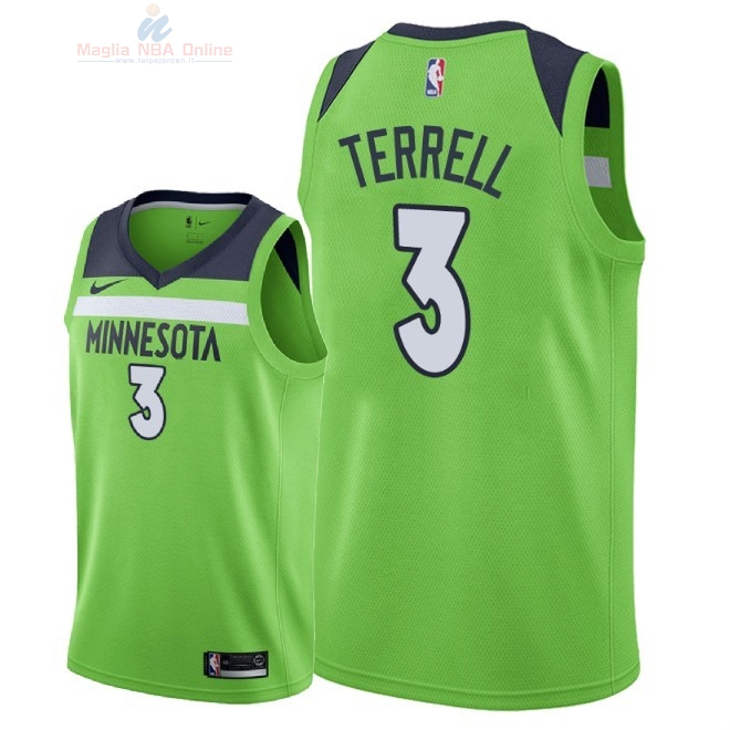 Acquista Maglia NBA Nike Minnesota Timberwolves #3 Jared Terrell Verde Statement 2018
