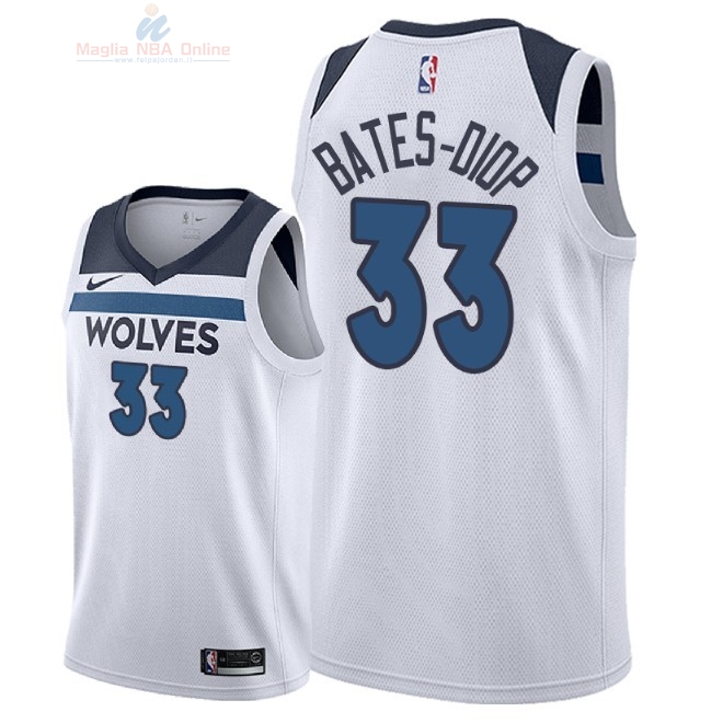 Acquista Maglia NBA Nike Minnesota Timberwolves #33 Keita Bates Diop Bianco Association 2018