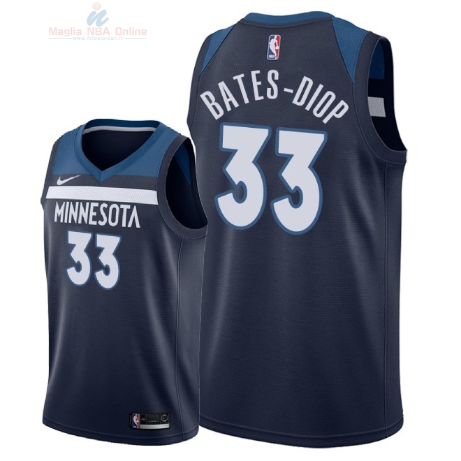 Acquista Maglia NBA Nike Minnesota Timberwolves #33 Keita Bates Diop Marino Icon 2018