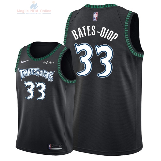 Acquista Maglia NBA Nike Minnesota Timberwolves #33 Keita Bates Diop Retro Nero 2018