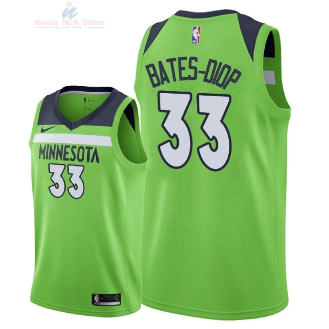 Acquista Maglia NBA Nike Minnesota Timberwolves #33 Keita Bates Diop Verde Statement 2018