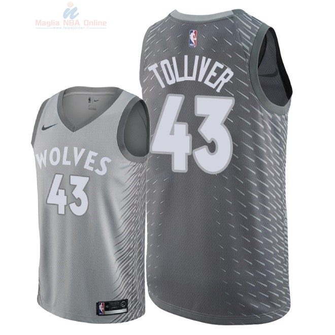 Acquista Maglia NBA Nike Minnesota Timberwolves #43 Anthony Tolliver Nike Grigio Città 2018