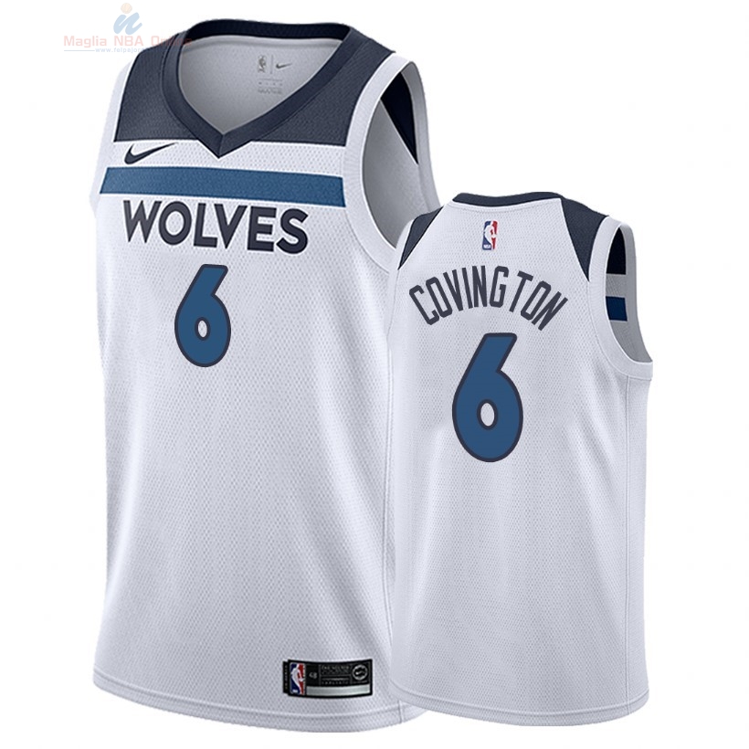 Acquista Maglia NBA Nike Minnesota Timberwolves #6 Robert Covington Bianco Association 2018