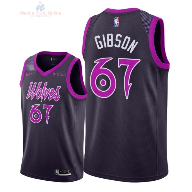 Acquista Maglia NBA Nike Minnesota Timberwolves #67 Taj Gibson Porpora Città 2018-19