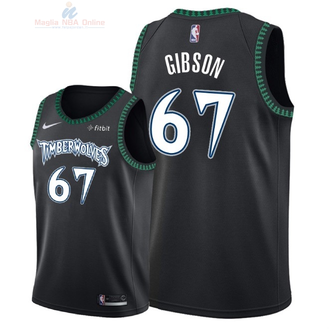 Acquista Maglia NBA Nike Minnesota Timberwolves #67 Taj Gibson Retro Nero 2018