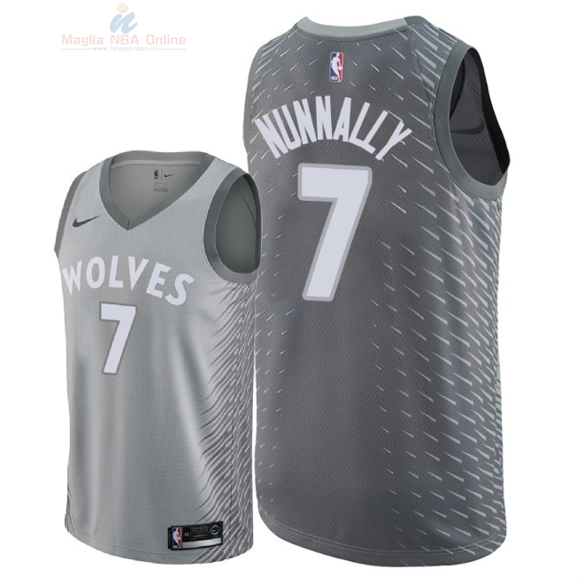 Acquista Maglia NBA Nike Minnesota Timberwolves #7 James Nunnally Nike Grigio Città 2018