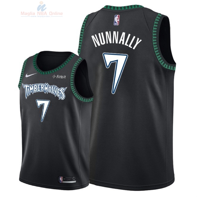 Acquista Maglia NBA Nike Minnesota Timberwolves #7 James Nunnally Retro Nero 2018