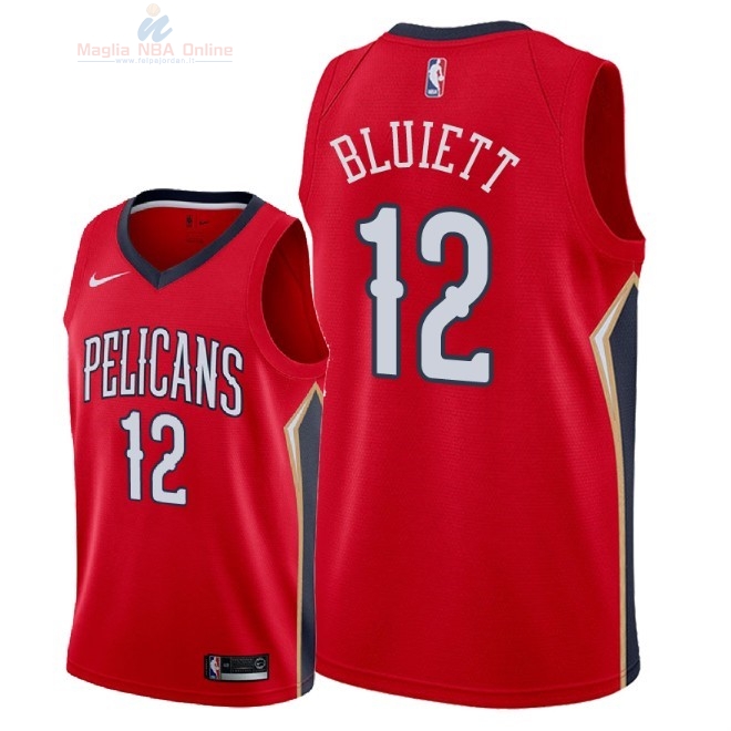 Acquista Maglia NBA Nike New Orleans Pelicans #12 Trevon Bluiett Rosso Statement 2018