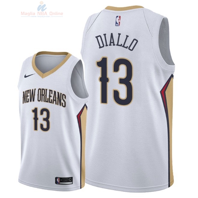 Acquista Maglia NBA Nike New Orleans Pelicans #13 Cheick Diallo Bianco Association 2018