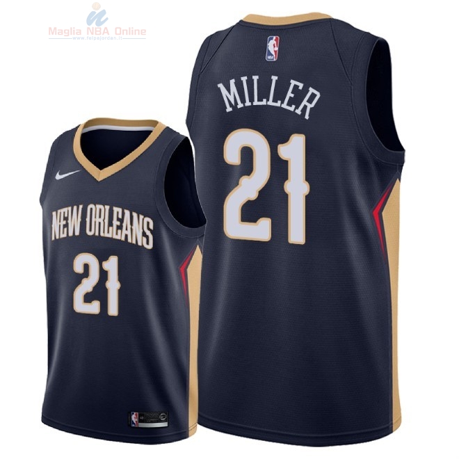 Acquista Maglia NBA Nike New Orleans Pelicans #21 Darius Miller Marino Icon 2018