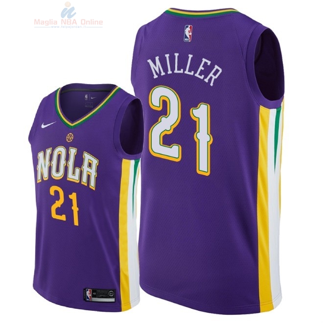 Acquista Maglia NBA Nike New Orleans Pelicans #21 Darius Miller Nike Porpora Città 2018