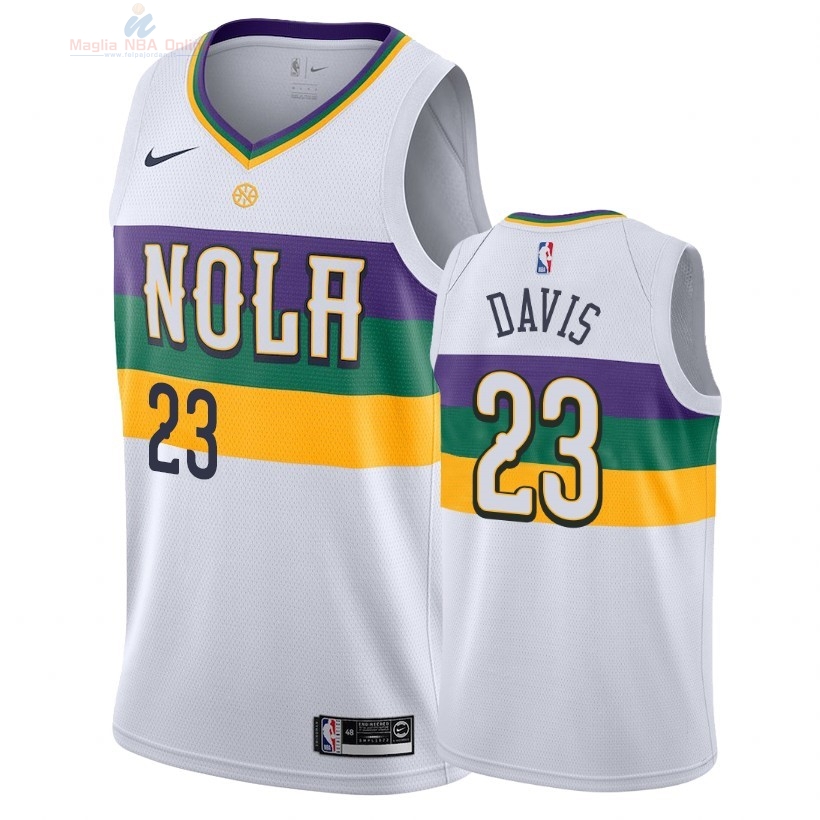Acquista Maglia NBA Nike New Orleans Pelicans #23 Anthony Davis Nike Bianco Città 2018-19