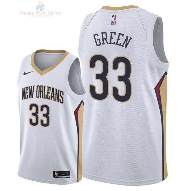 Acquista Maglia NBA Nike New Orleans Pelicans #33 Garlon Green Bianco Association 2018