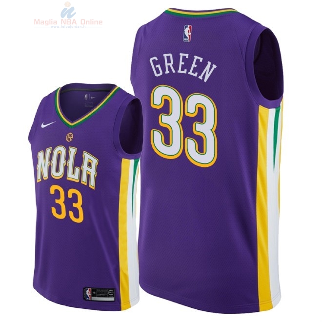 Acquista Maglia NBA Nike New Orleans Pelicans #33 Garlon Green Nike Porpora Città 2018