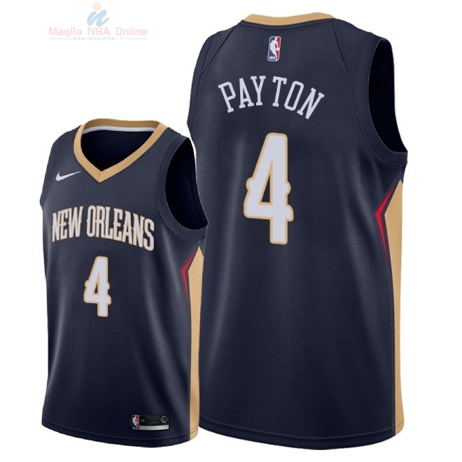 Acquista Maglia NBA Nike New Orleans Pelicans #4 Elfrid Payton Marino Icon 2018