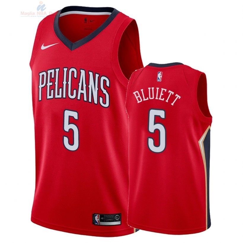 Acquista Maglia NBA Nike New Orleans Pelicans #5 Trevon Bluiett Rosso Statement 2018