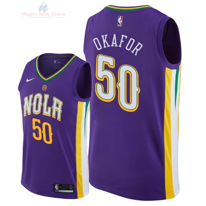 Acquista Maglia NBA Nike New Orleans Pelicans #50 Emeka Okafor Nike Porpora Città 2018