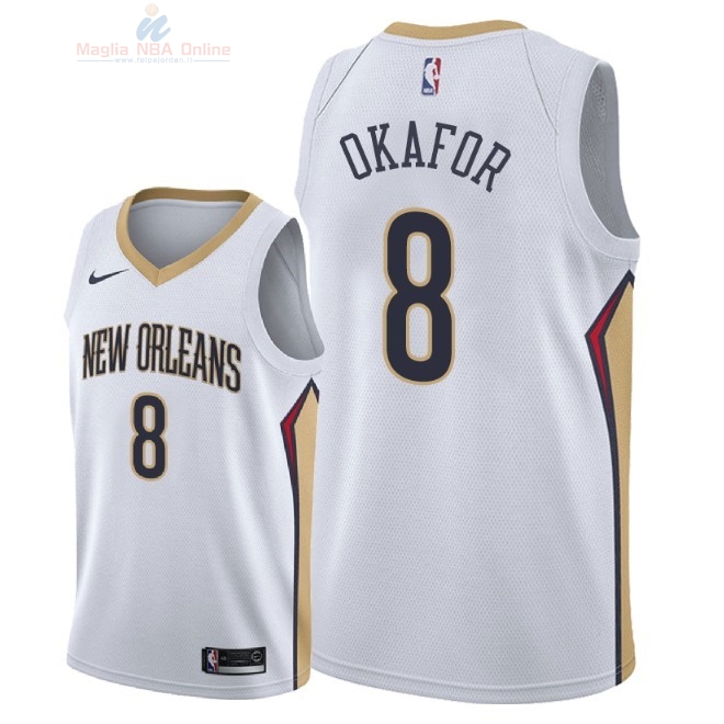 Acquista Maglia NBA Nike New Orleans Pelicans #8 Jahlil Okafor Bianco Association 2018