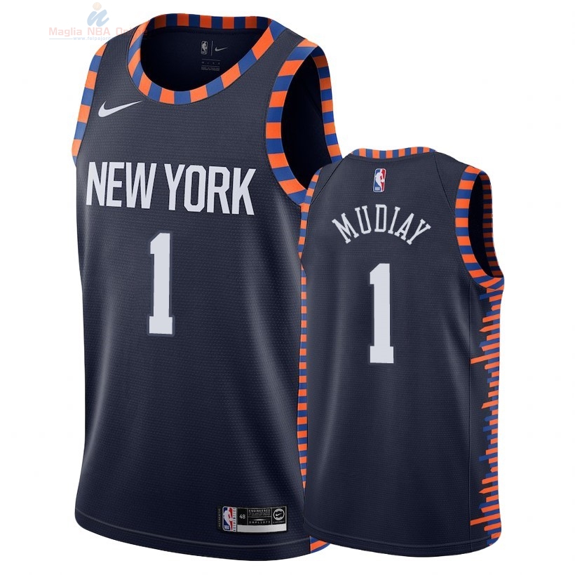 Acquista Maglia NBA Nike New York Knicks #1 Emmanuel Mudiay Nike Marino Città 2018-19
