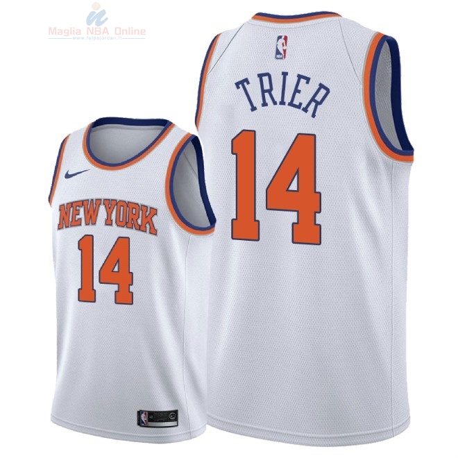 Acquista Maglia NBA Nike New York Knicks #14 Allonzo Trier Bianco Association 2018