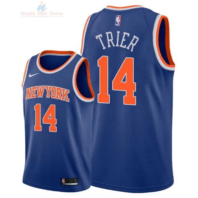 Acquista Maglia NBA Nike New York Knicks #14 Allonzo Trier Blu Icon 2018