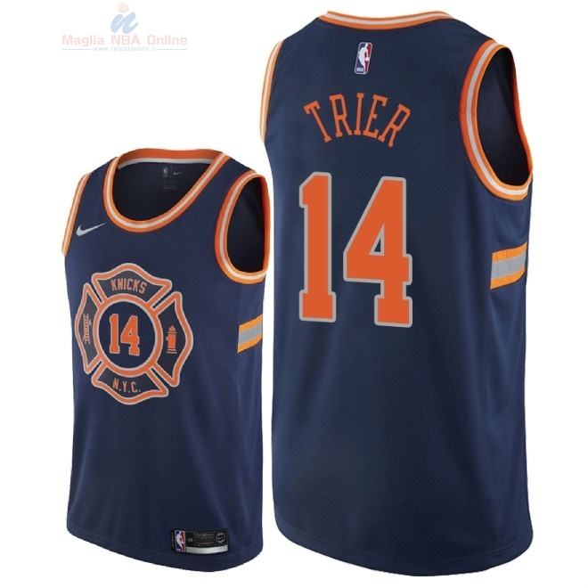 Acquista Maglia NBA Nike New York Knicks #14 Allonzo Trier Nike Marino Città 2018