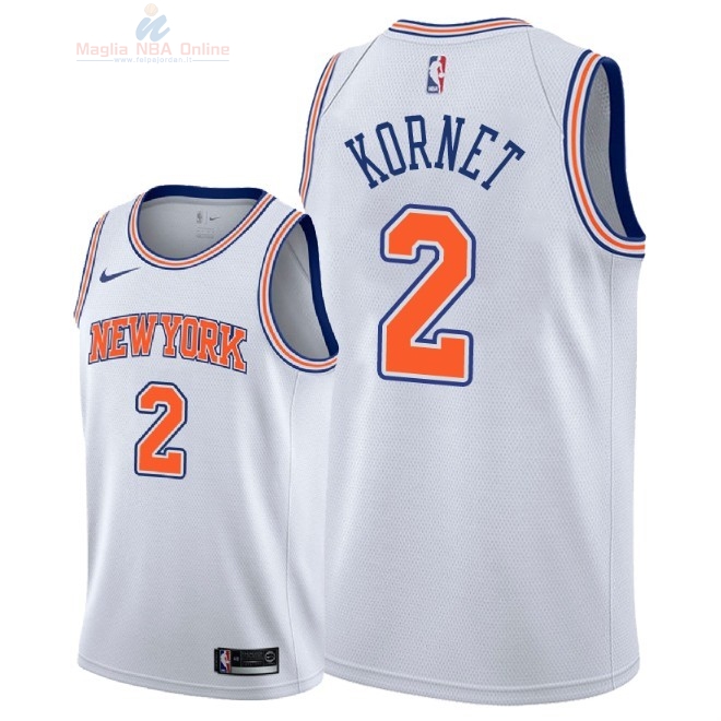 Acquista Maglia NBA Nike New York Knicks #2 Luke Kornet Bianco Statement 2018