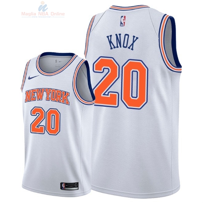 Acquista Maglia NBA Nike New York Knicks #20 Kevin Knox Bianco Statement 2018